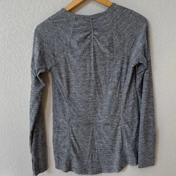 Athleta Long Sleeve Top Zip Up Henely Gray size Small - Picture 7 of 13